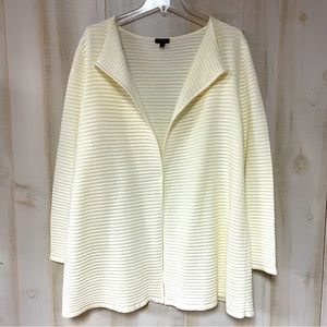 Talbots Cream Ribbed Open Cardigan Sz 1X